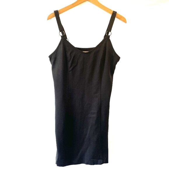 Lottie Moss Simple Black Mini Dress Minimalist Sleeveless Strappy M Sundress - Picture 1 of 9